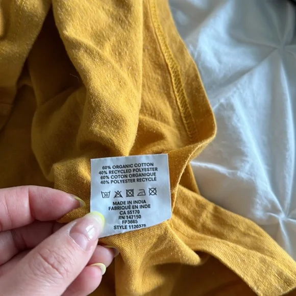 Frank and Oak Mustard Yellow Short Sleeve cotton t-shirt - Picture 5 of 5